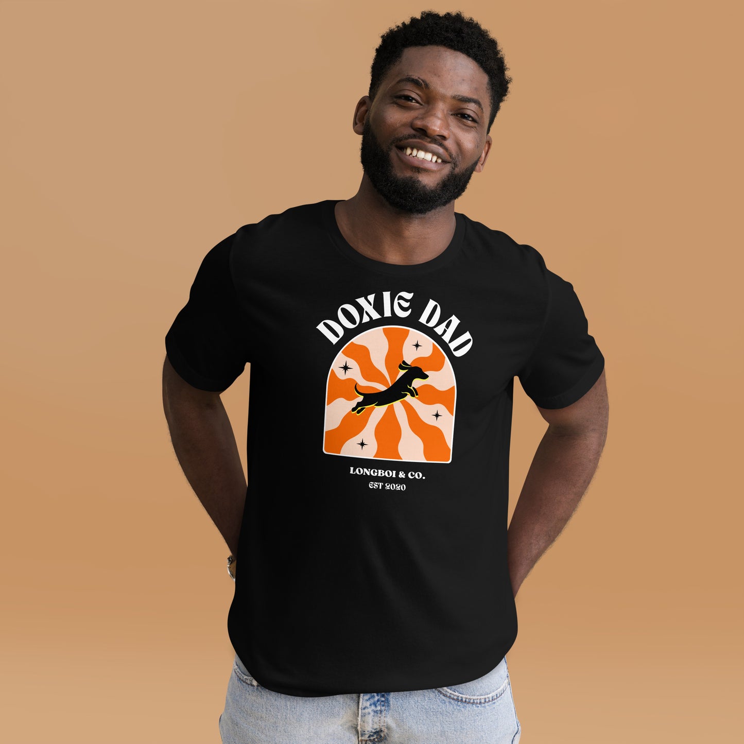 Wavy Doxie Dad Tee (Dark)
