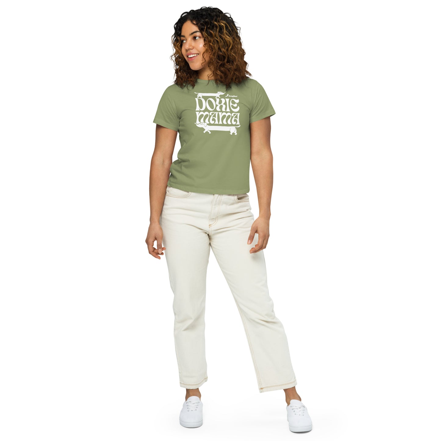 Groovy Doxie Mama high-waisted t-shirt