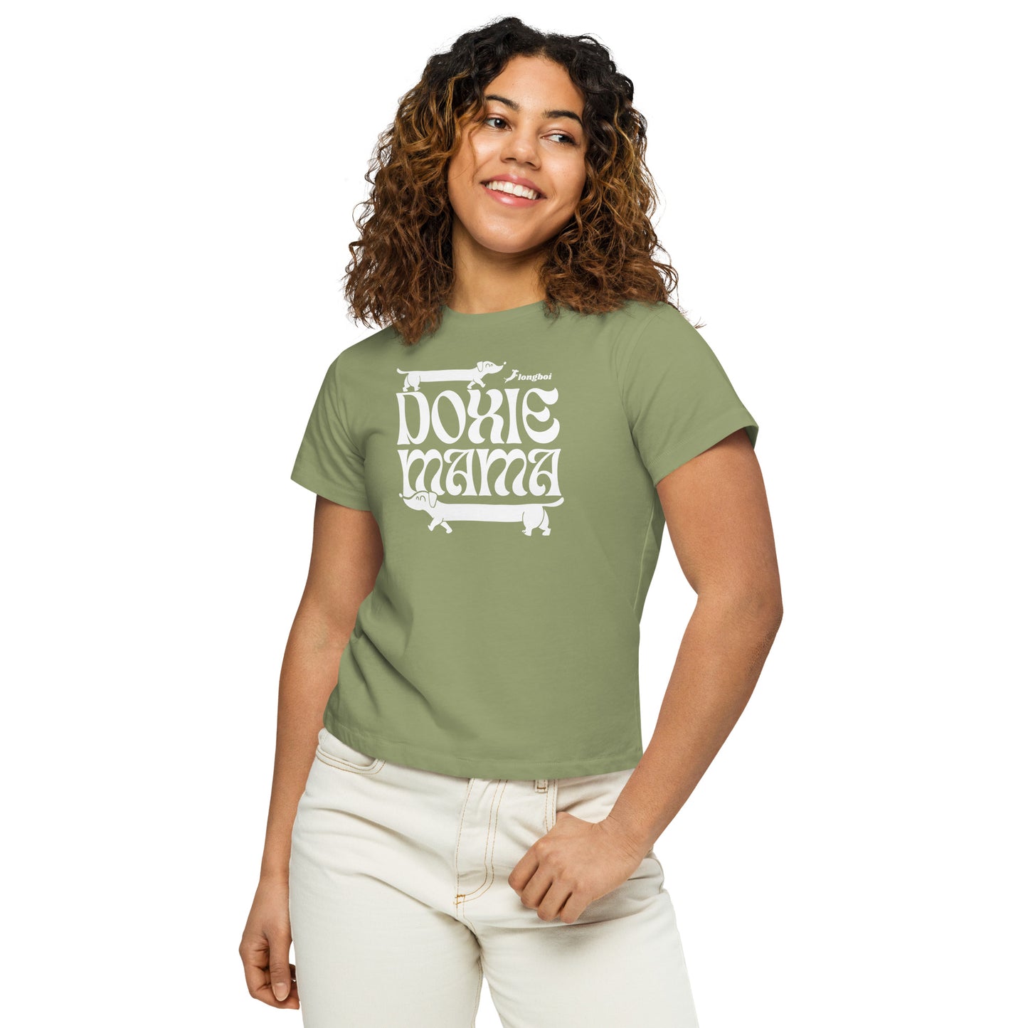 Groovy Doxie Mama high-waisted t-shirt