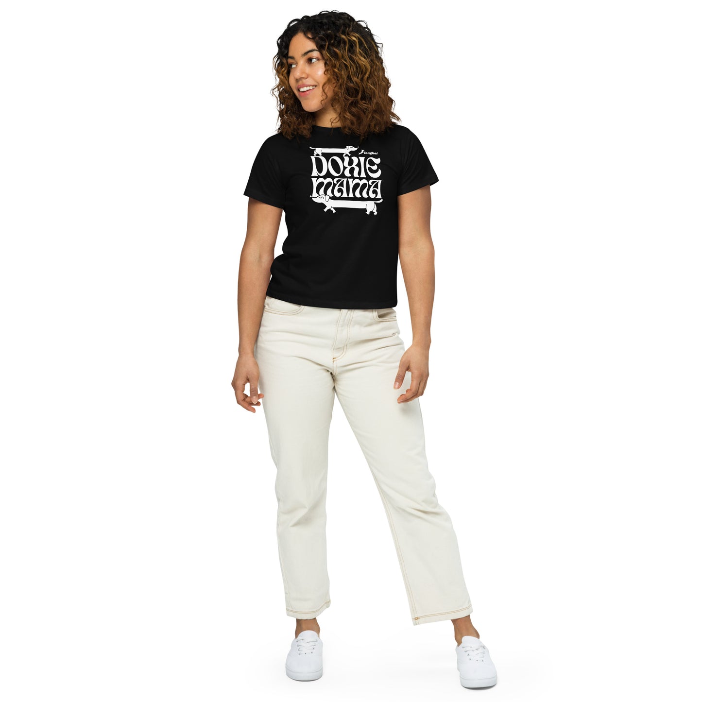Groovy Doxie Mama high-waisted t-shirt