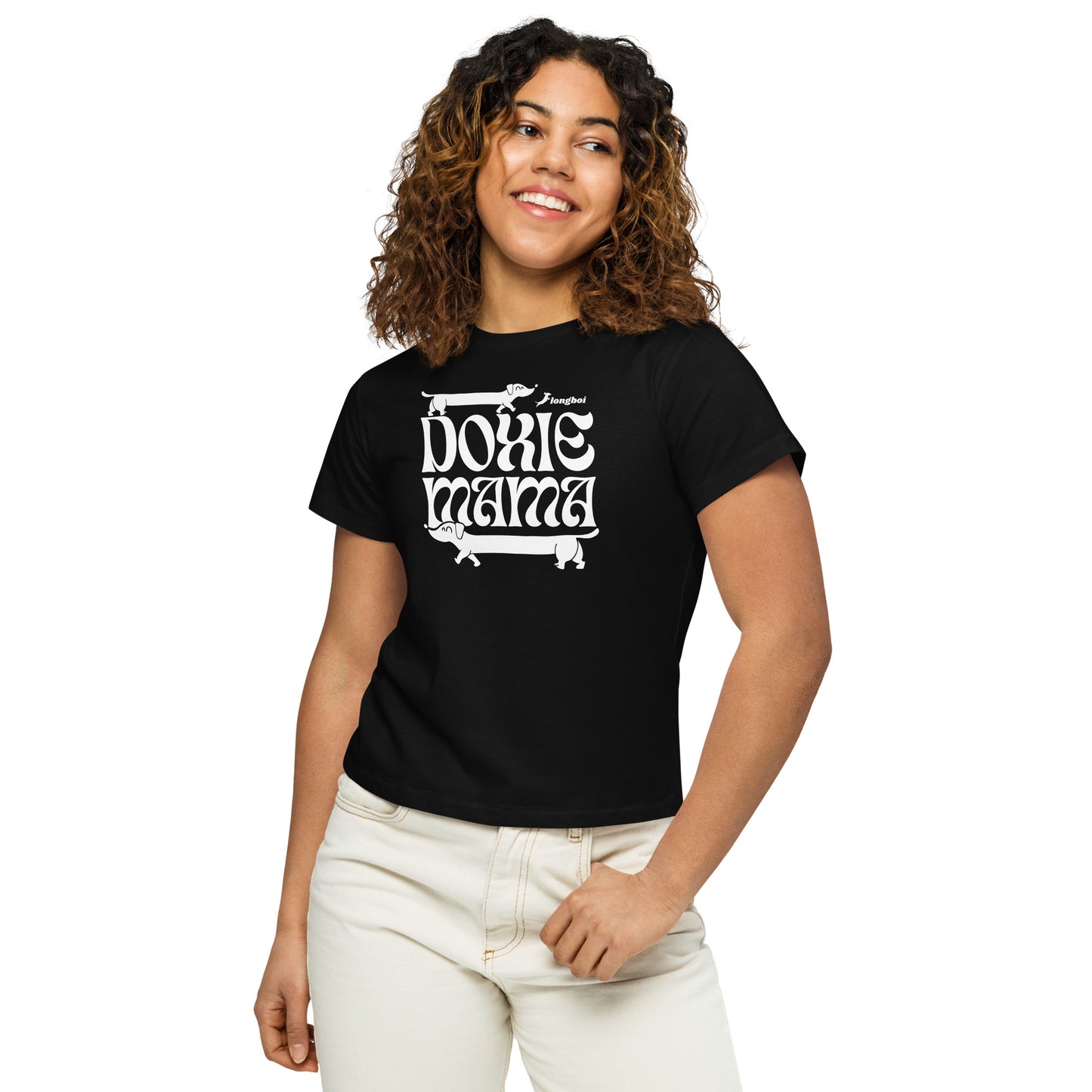 Groovy Doxie Mama high-waisted t-shirt