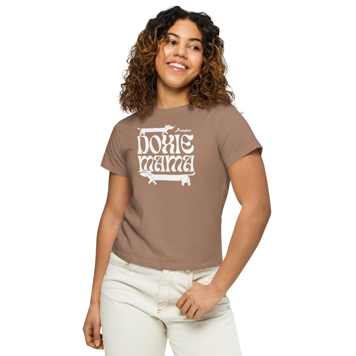 Groovy Doxie Mama high-waisted t-shirt