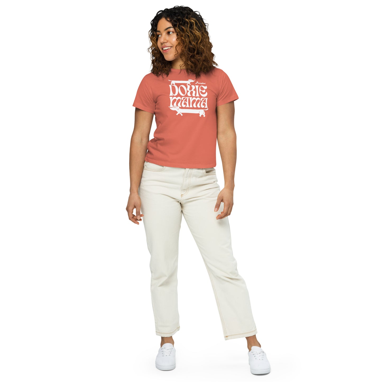 Groovy Doxie Mama high-waisted t-shirt