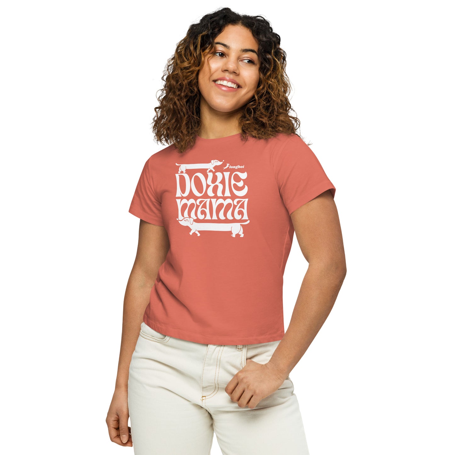 Groovy Doxie Mama high-waisted t-shirt