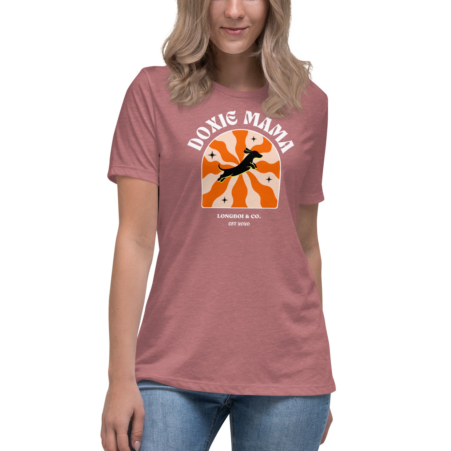 Wavy Doxie Mama Women's Relaxed T-Shirt