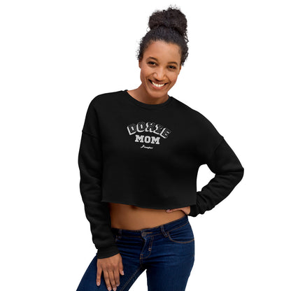 Doxie Mom Embroidered College Crop Sweatshirt