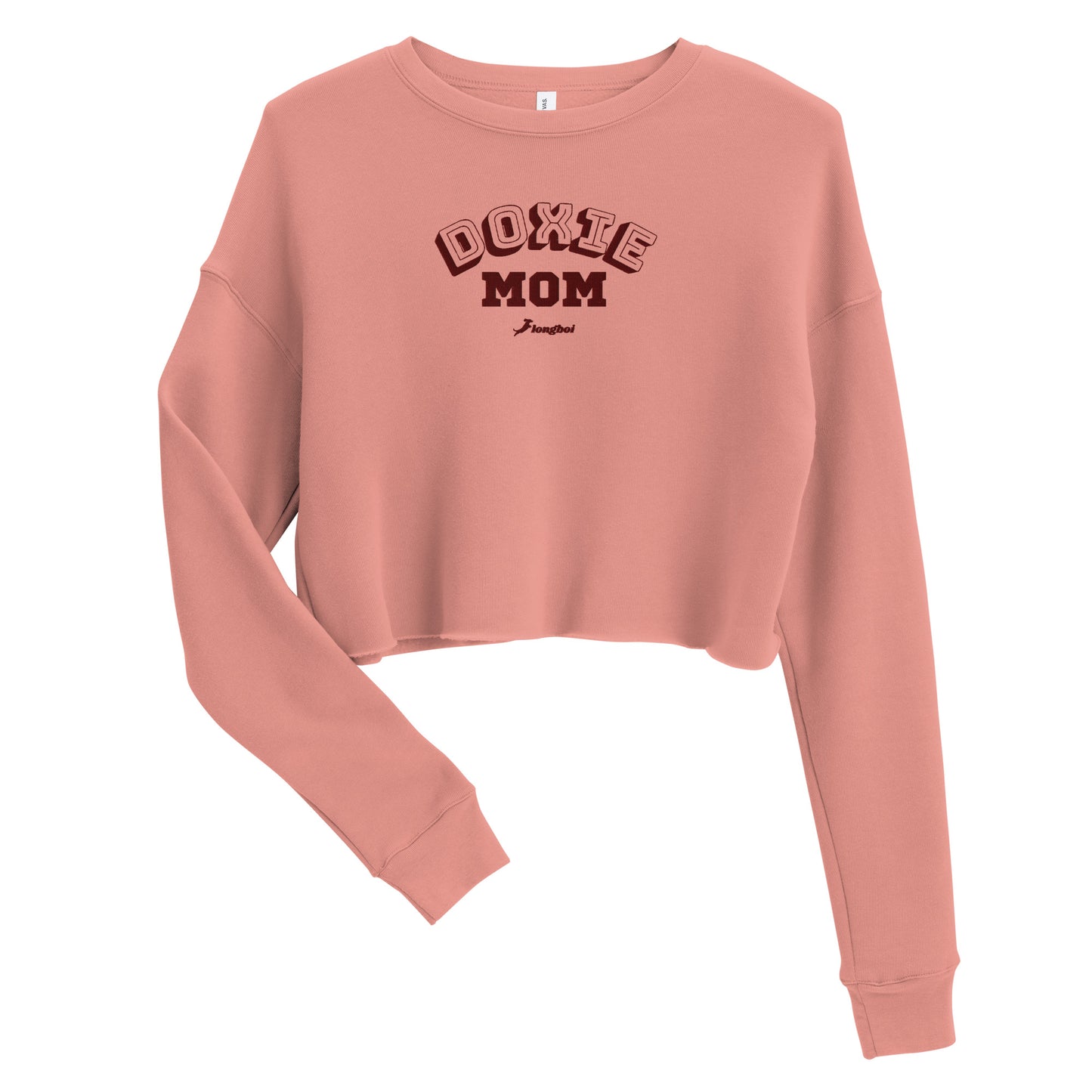 Doxie Mom Embroidered College Crop Sweatshirt
