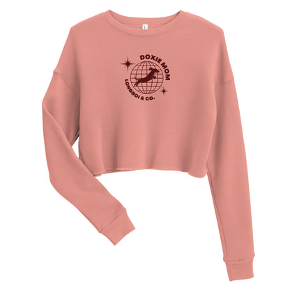 Global Doxie Mom Embroidered Crop Sweatshirt