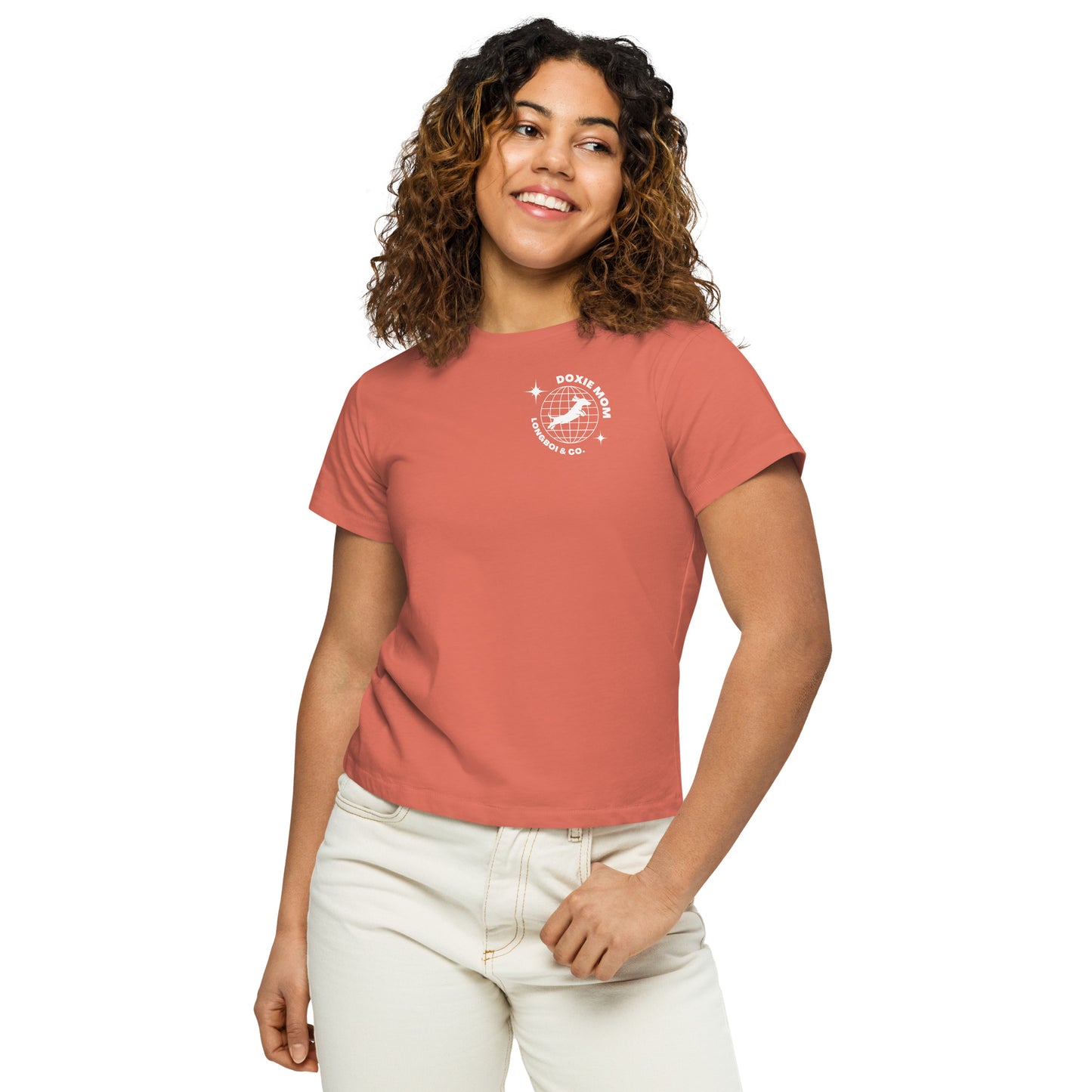Global Doxie Mom Women’s high-waisted t-shirt